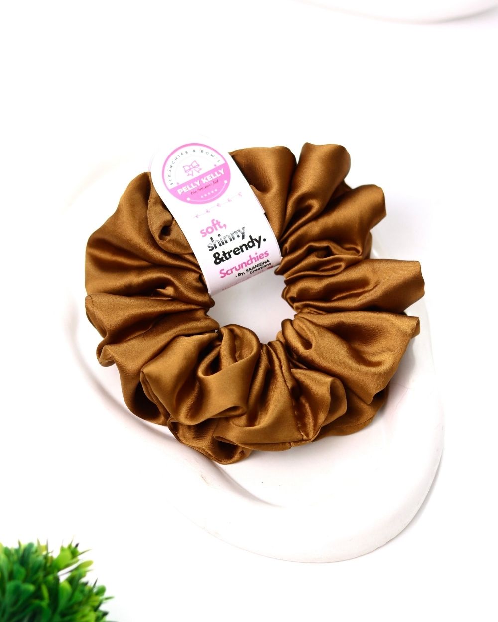 Light Brown | Silk Satin Scrunchies | XL