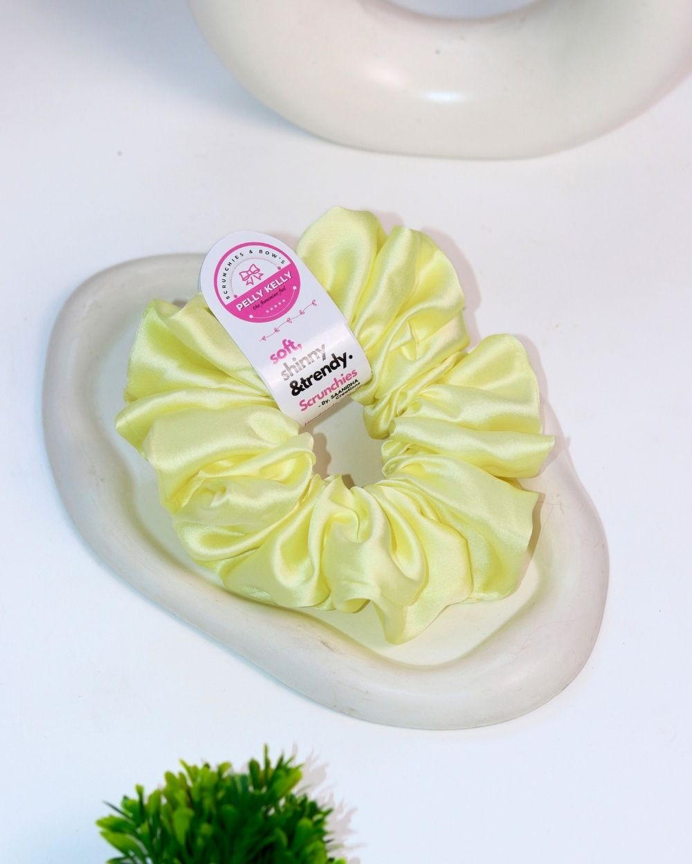 Citrine White | Silk Satin Scrunchies | XL