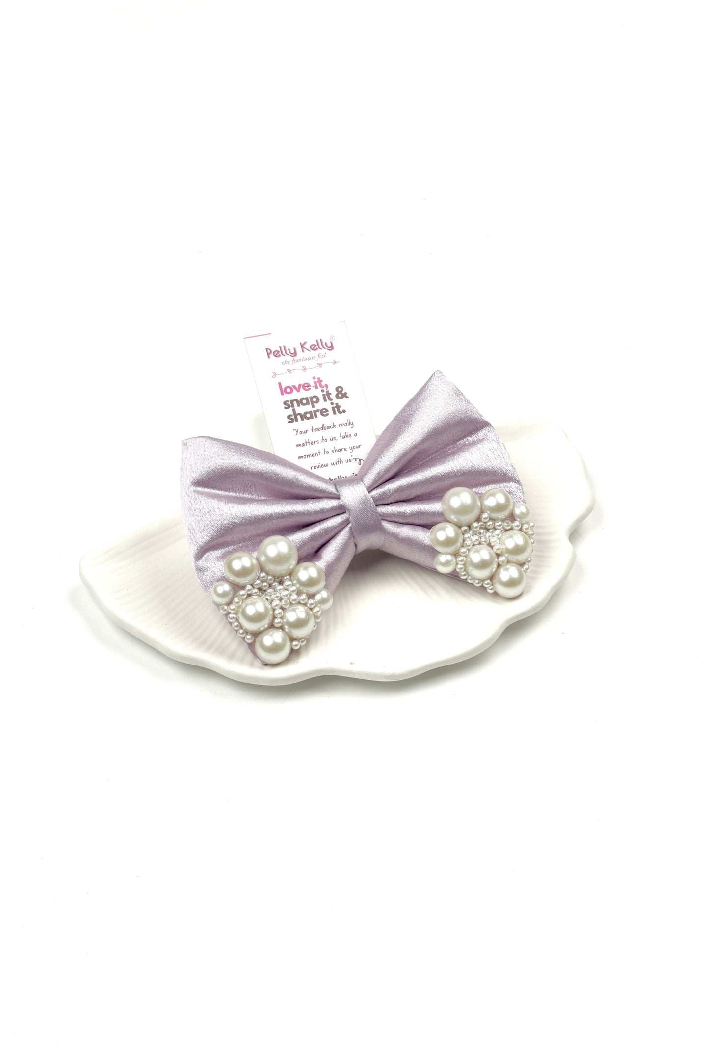 Platinum | Premium Satin | Princess Pearl Bow