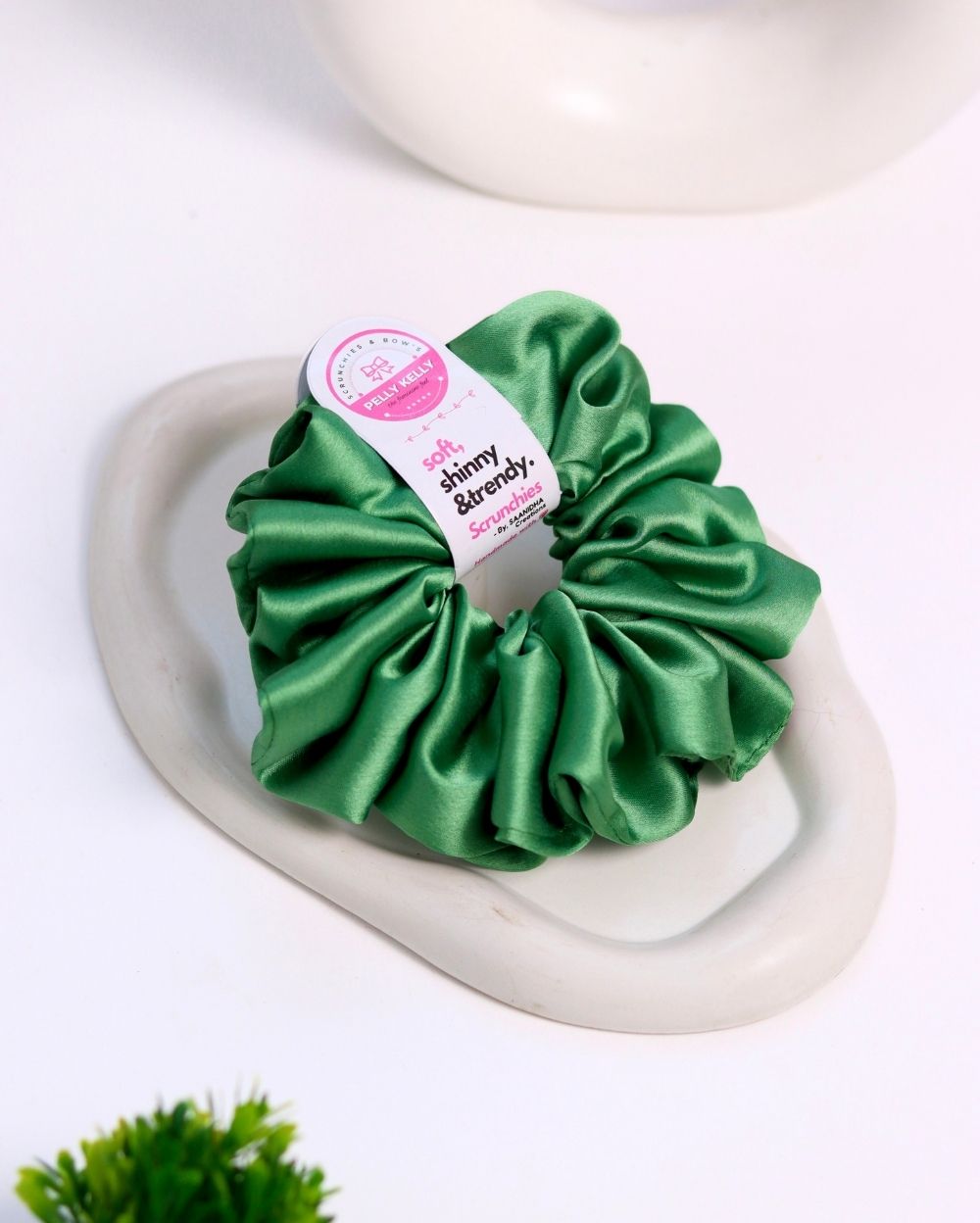 Green Spring | Silk Satin Scrunchies | XL
