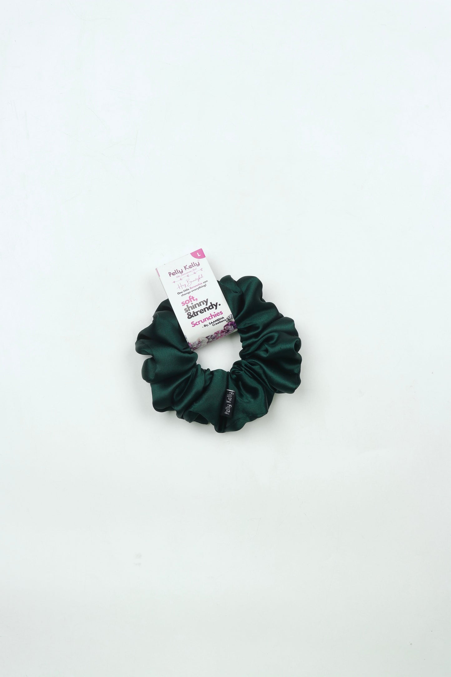 Royal Green | Silk Satin Scrunchies | L