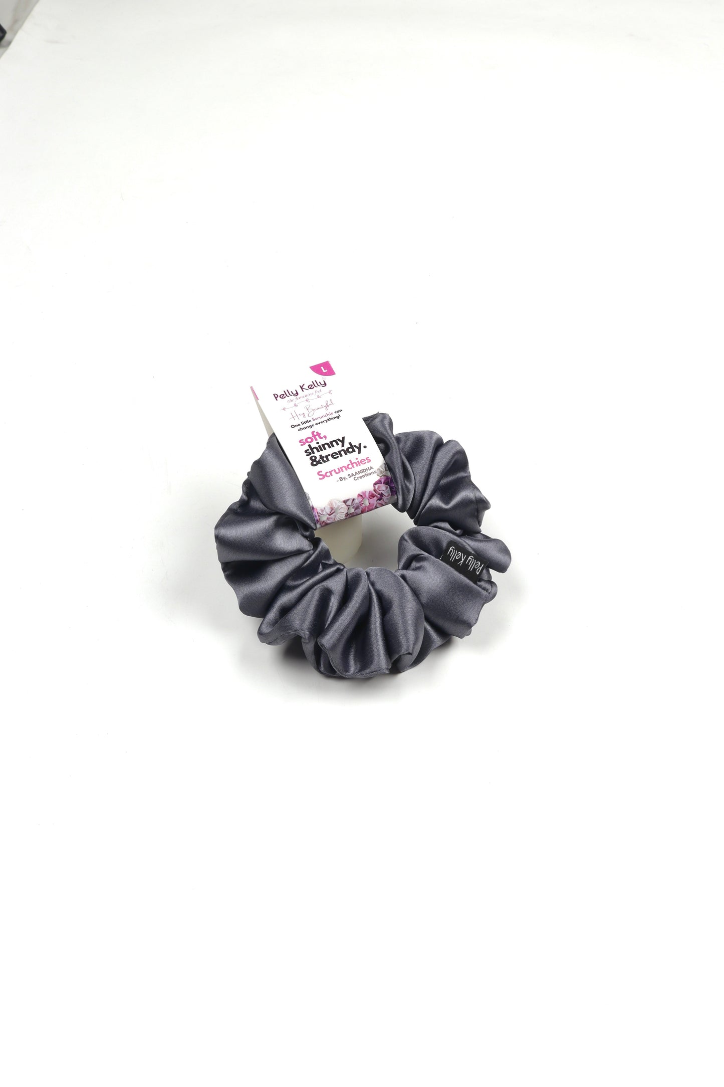 Steel Grey | Silk Satin Scrunchies | L