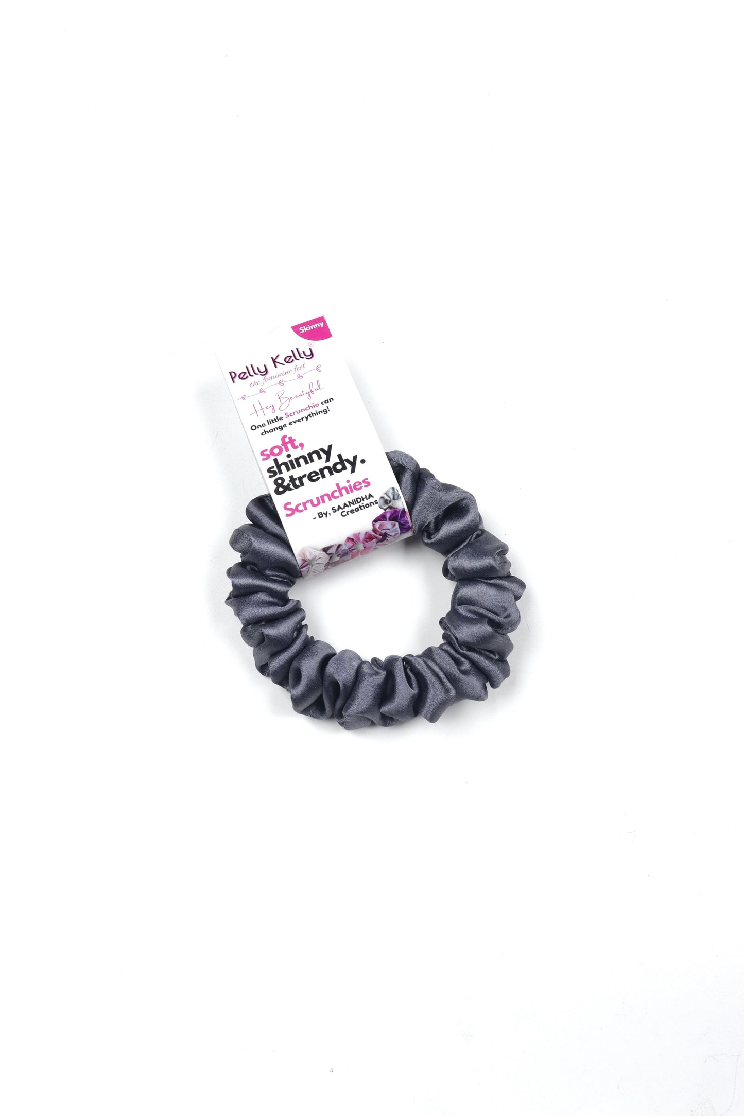 Steel Grey | Silk Satin Scrunchies | S