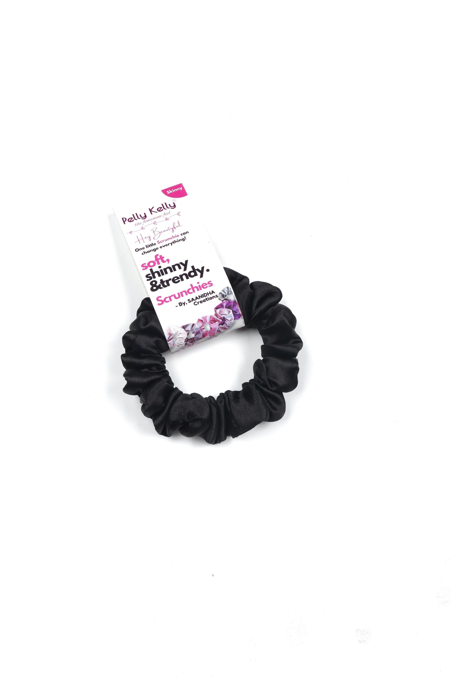 Black | Silk Satin Scrunchies | S