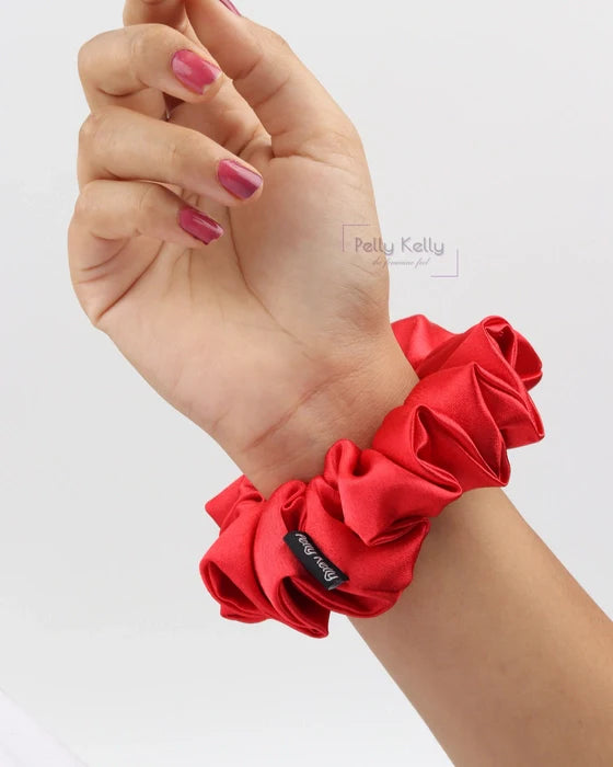 Ghost White | Premium Silk Satin Scrunchies | L