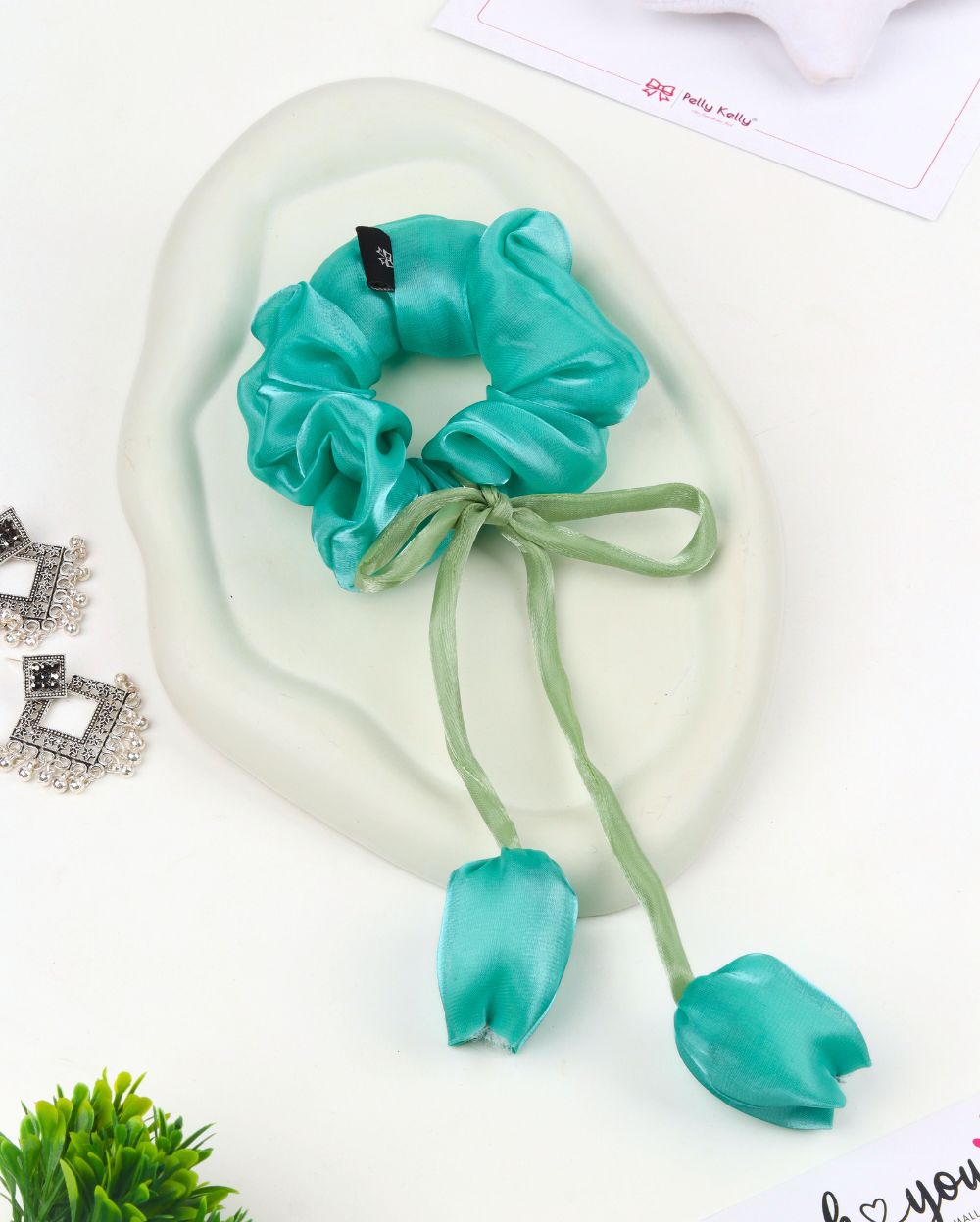 Tulip Scrunchies | Jimmy Choo | Forest Green