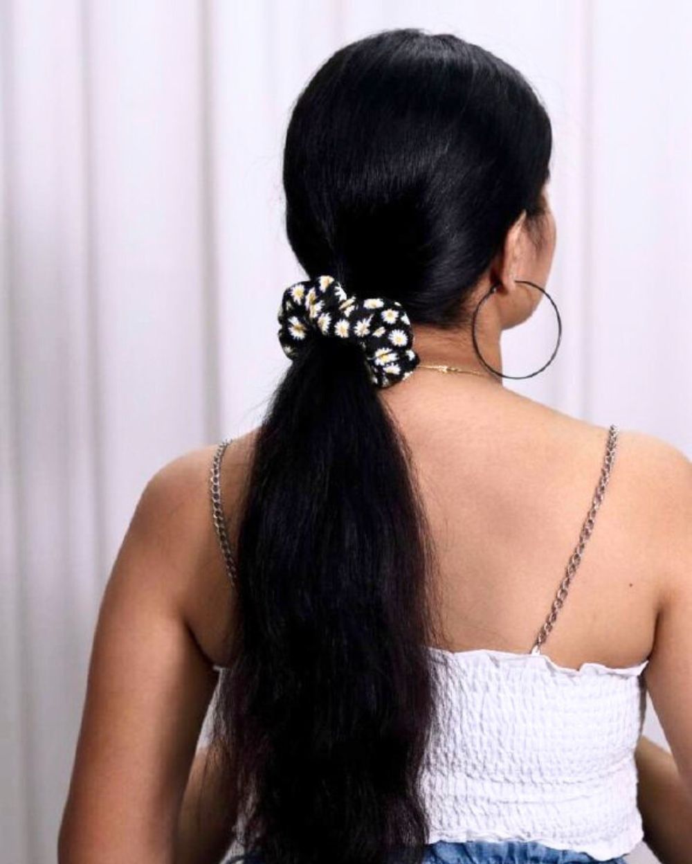 Printed Satin Large Scrunchies