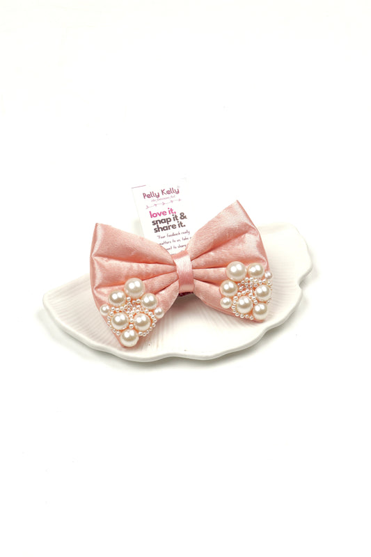 Carnation Pink | Premium Satin  | Princess Pearl Bow
