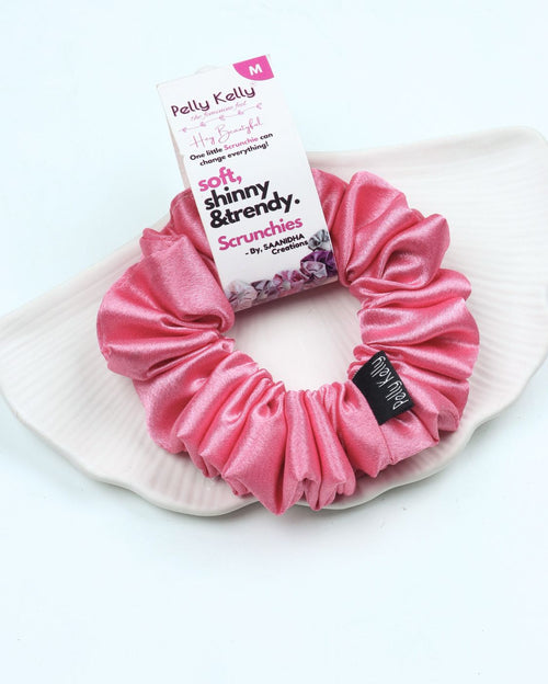 Carnation Pink | Premium Silk Satin Scrunchies | M
