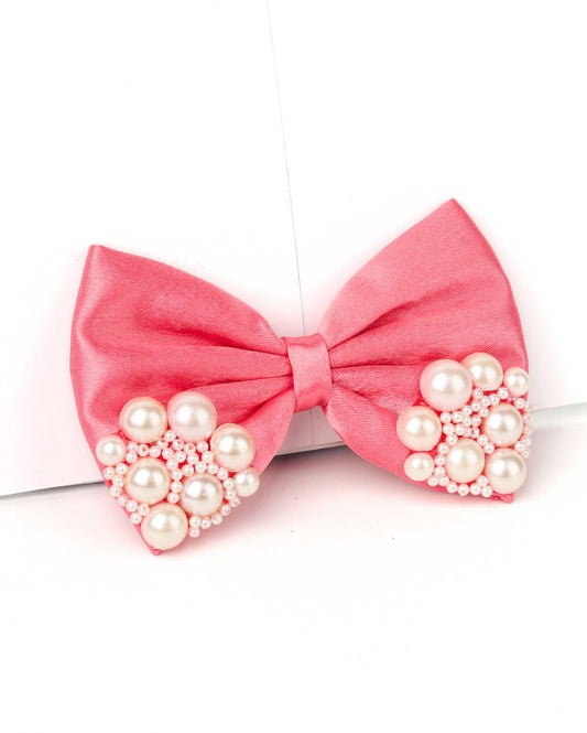 Premium satin Princess Pearl Bow