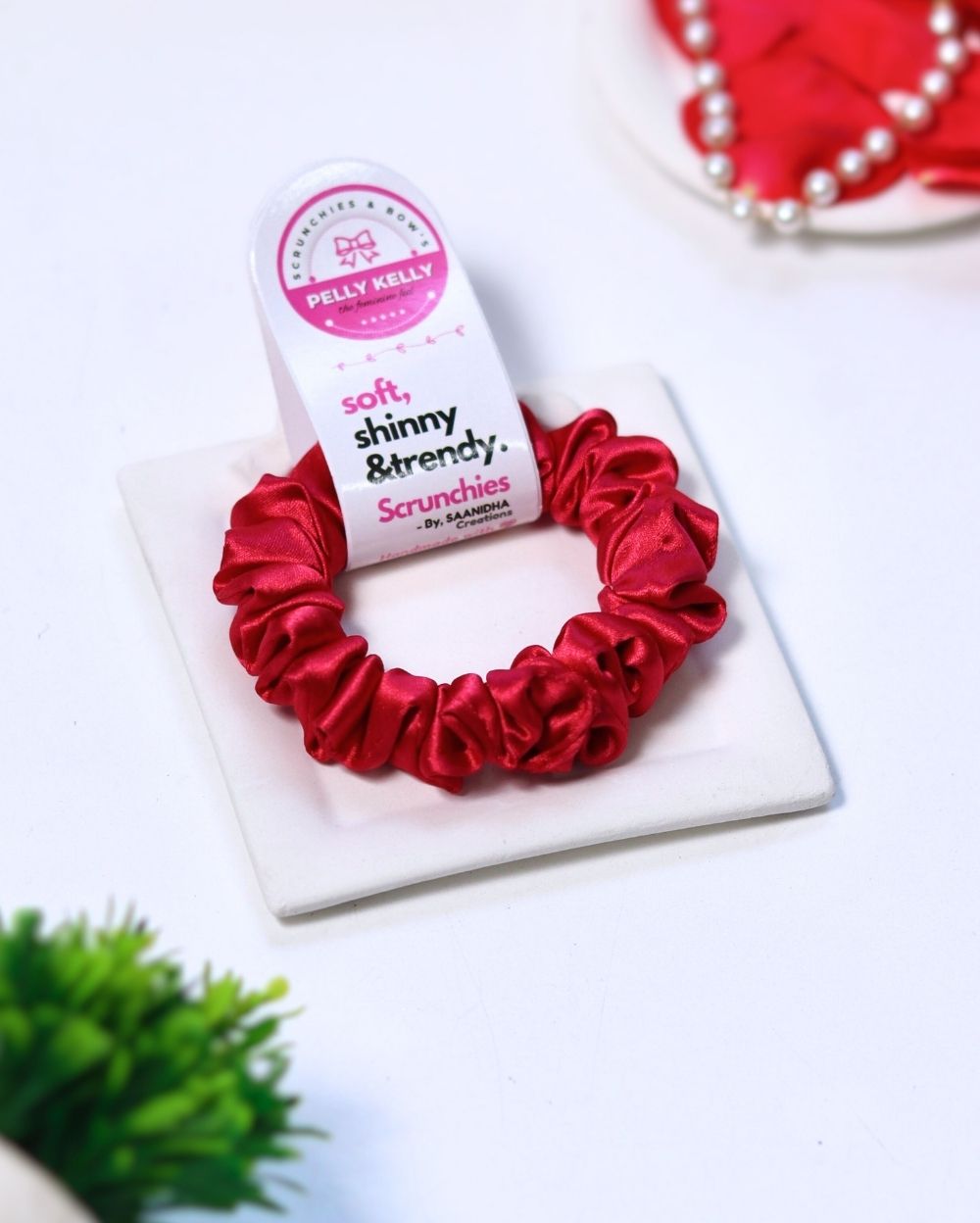 Faded Red | Silk Satin Scrunchies |S