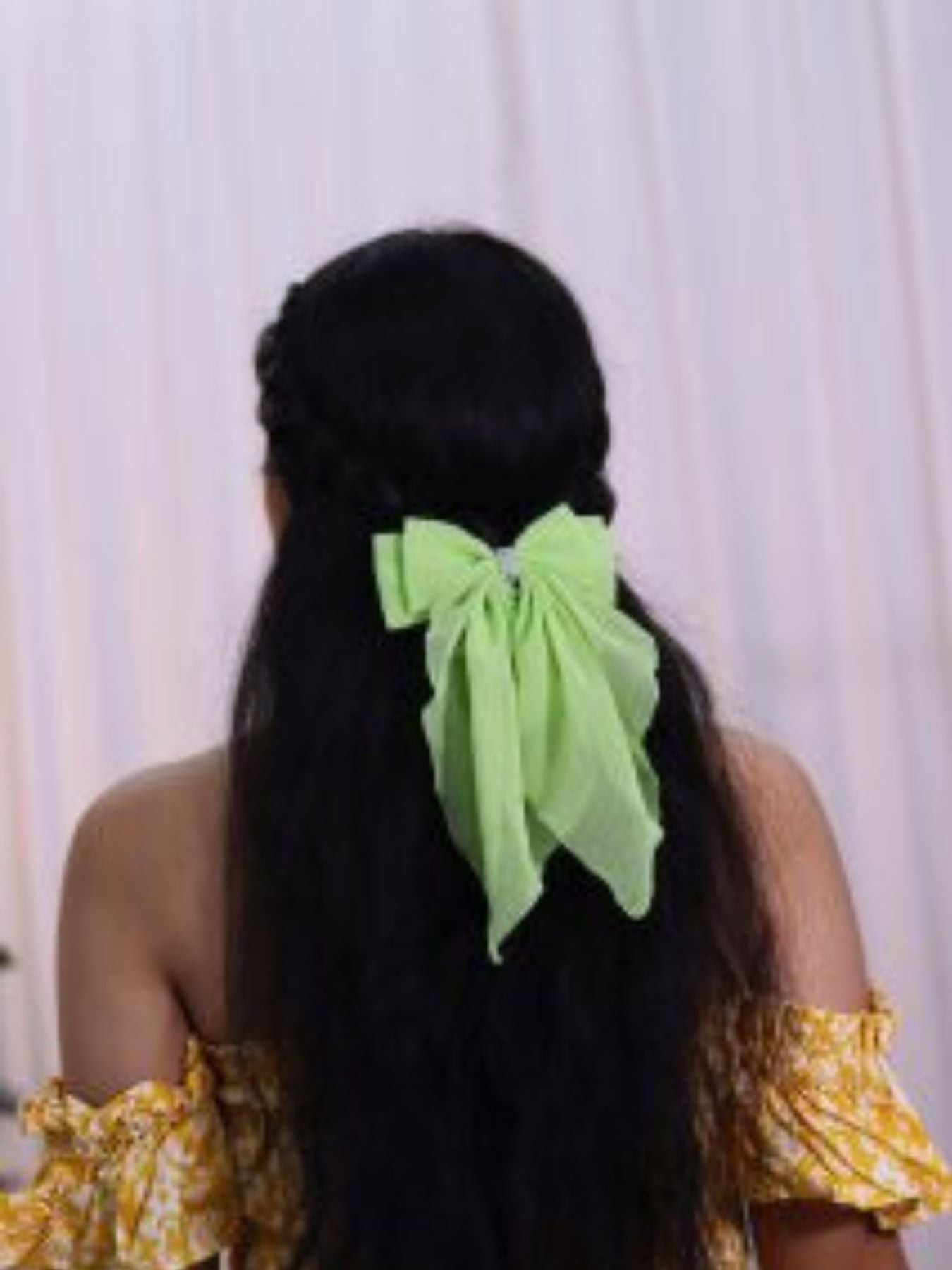 Georgette Bow |Scarf Bow With Rhinestone | Pack of  1