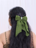 Georgette Bow |Scarf Bow With Rhinestone | Pack of  1