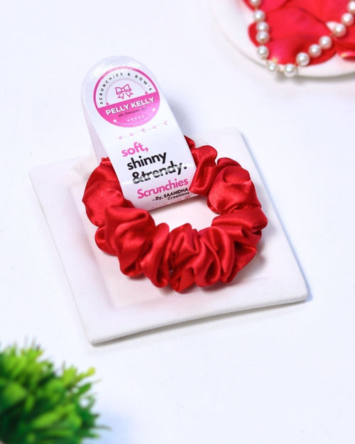Brick Red | Silk Satin Scrunchies | S