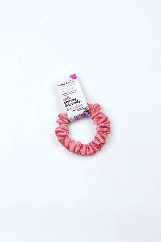 Peachy Pink | Silk Satin Scrunchies |S