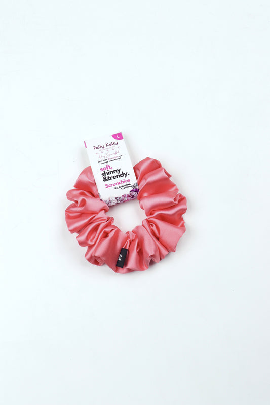Peachy Pink | Silk Satin Scrunchies | L