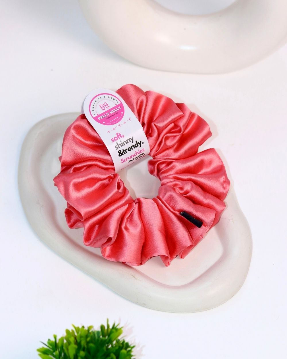 Peachy Pink | Silk Satin Scrunchies | XL