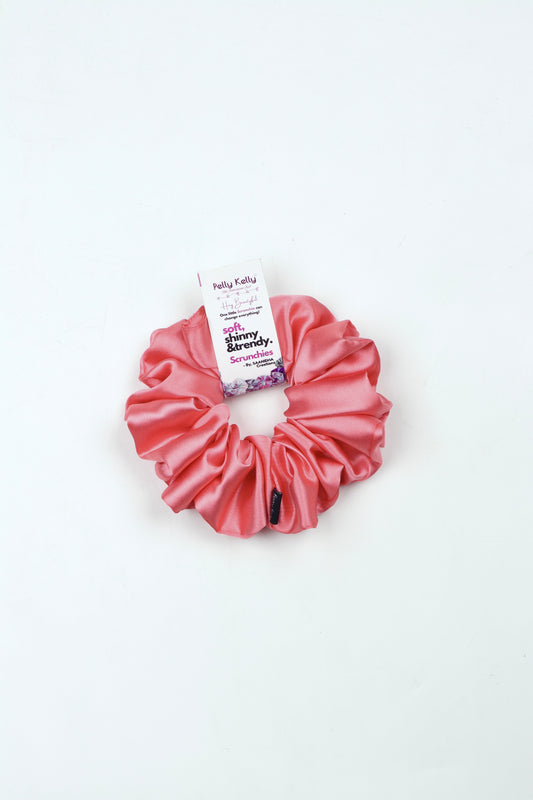 Peachy Pink | Silk Satin Scrunchies | XL