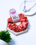 Peachy Pink | Silk Satin Scrunchies |M