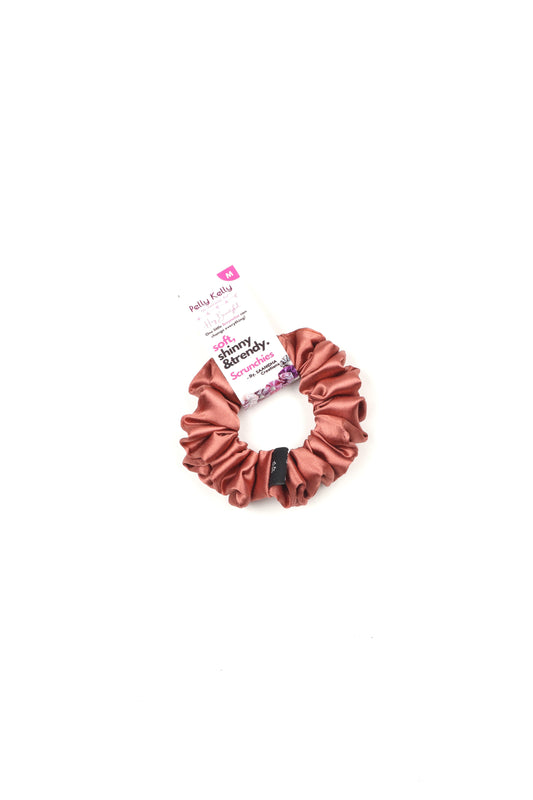 Brown Pink | Silk Satin Scrunchies |M