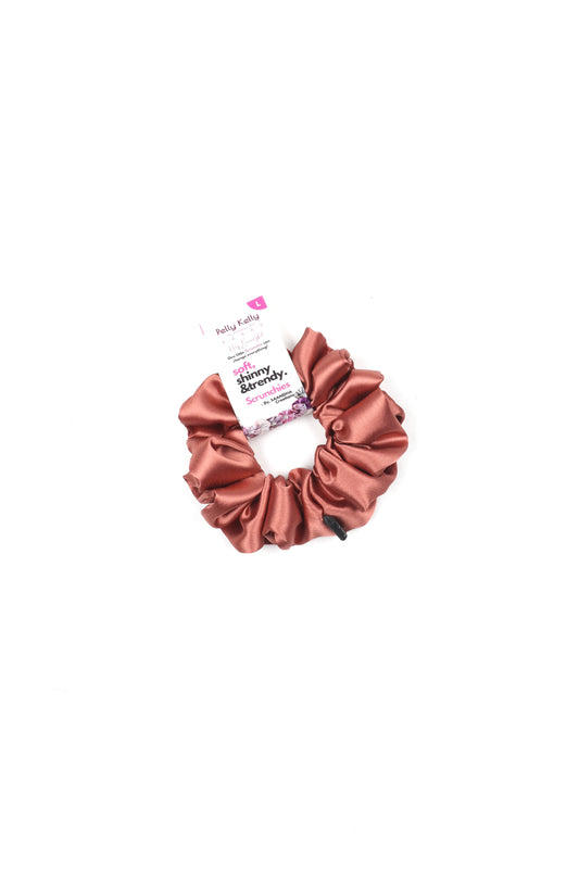 Brown Pink | Silk Satin Scrunchies | L