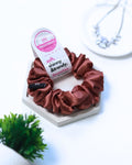Brown Pink | Silk Satin Scrunchies |M