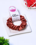 Brown Pink | Silk Satin Scrunchies |S