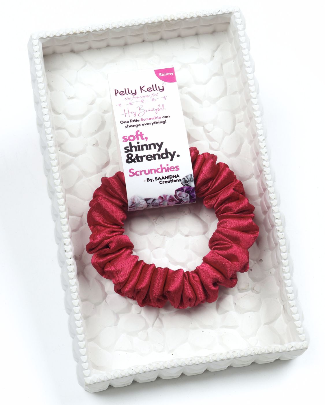 Valentine Red | Premium Silk Satin Scrunchies | S