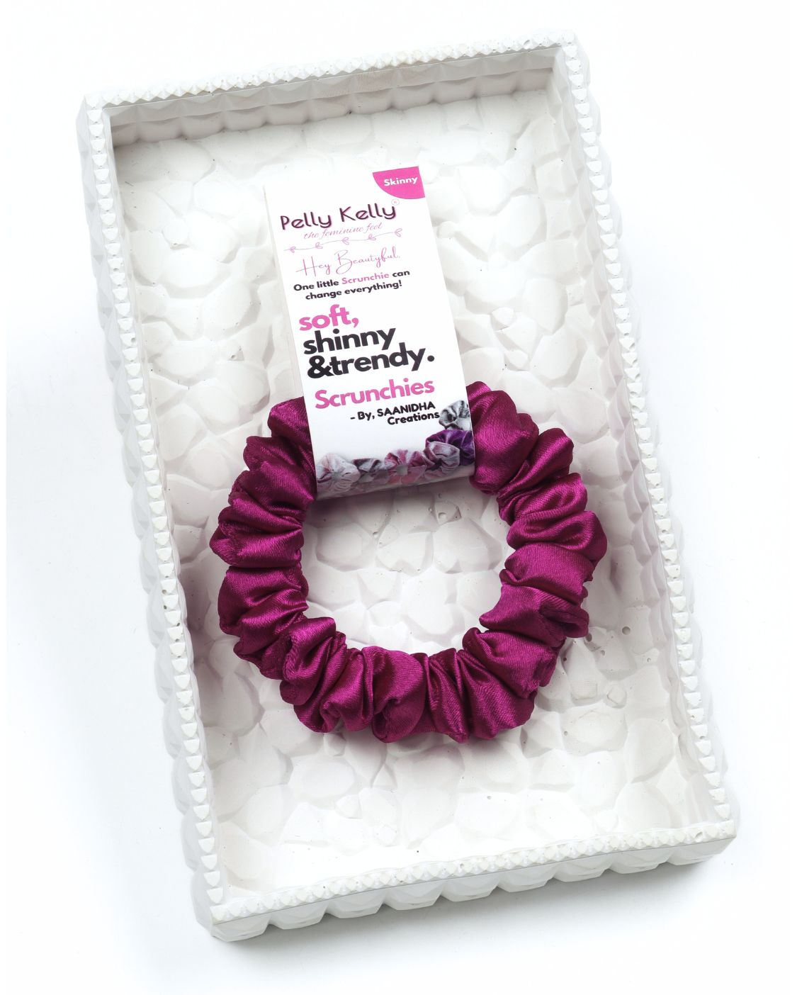 Rich Maroon | Premium Silk Satin Scrunchies | S
