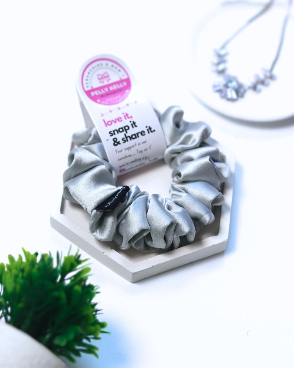 Pearl Bush | Silk Satin Scrunchies | M