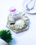 Vista White | Silk Satin Scrunchies | M