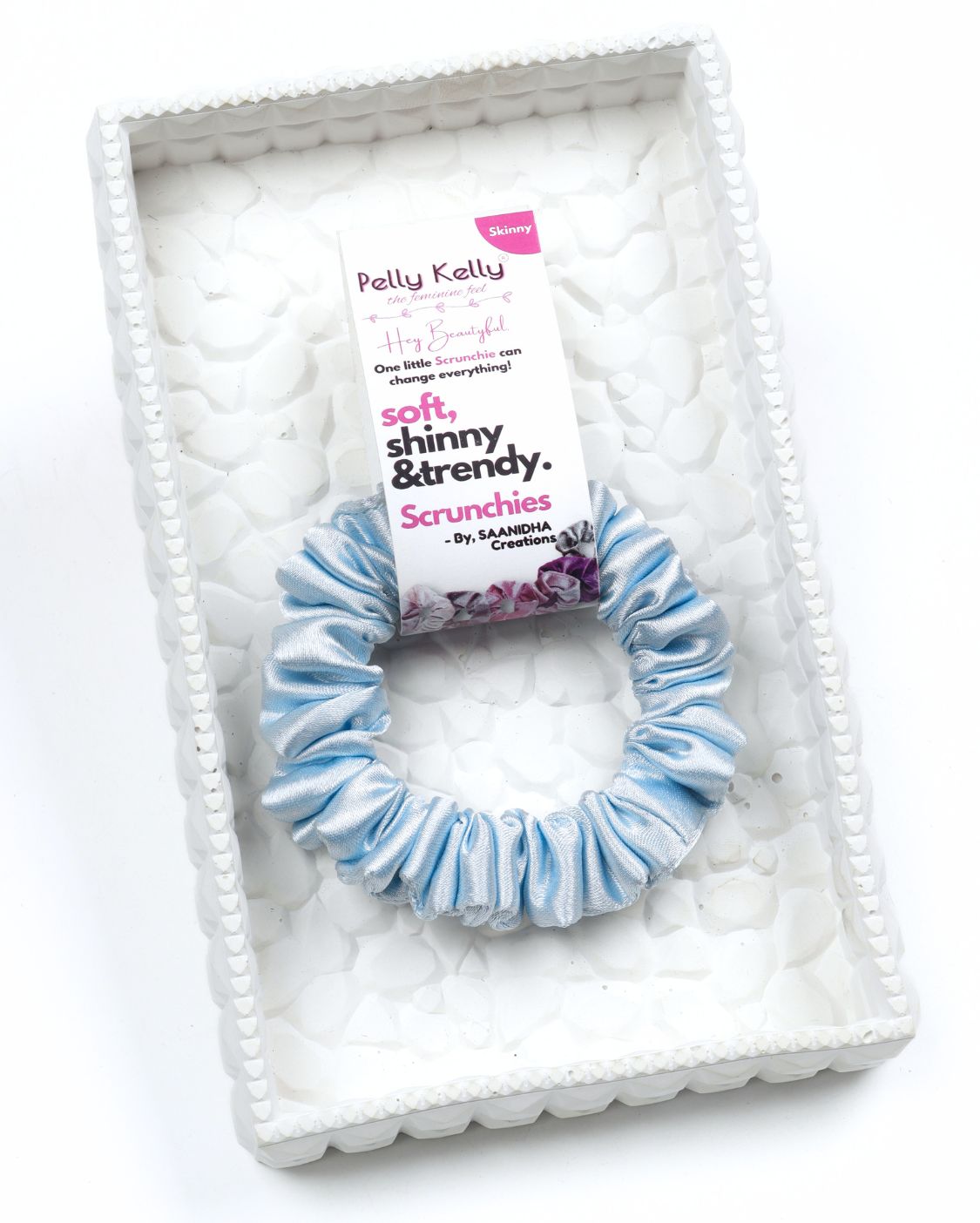 Metallic Silver | Premium Silk Satin Scrunchies | S