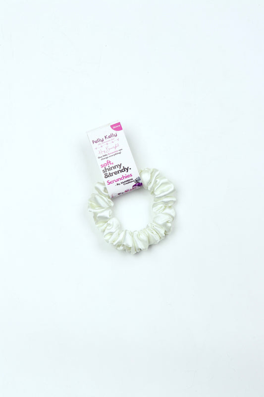 Vista White | Silk Satin Scrunchies | S