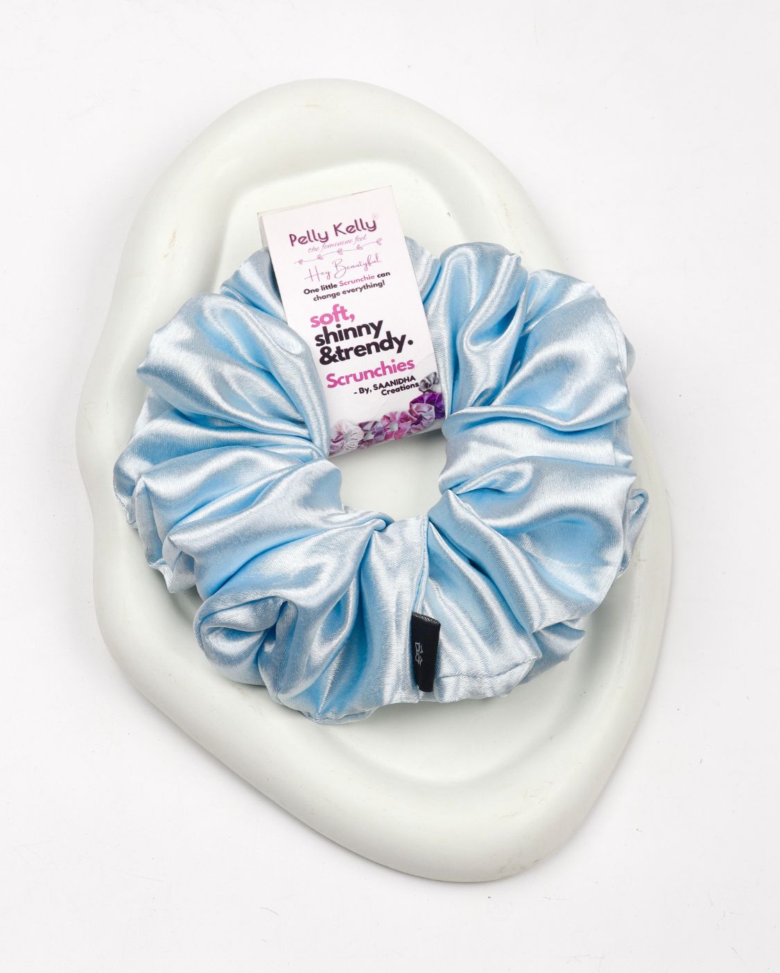 Metallic Silver | Premium Silk Satin Scrunchies | XL