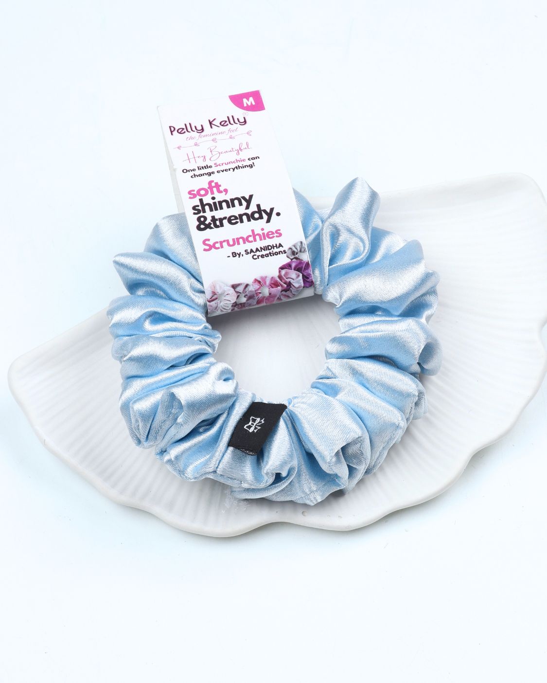 Metallic Silver | Premium Silk Satin Scrunchies | M
