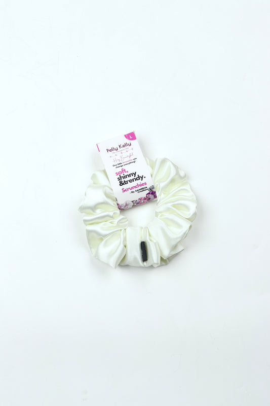 Vista White | Silk Satin Scrunchies | L