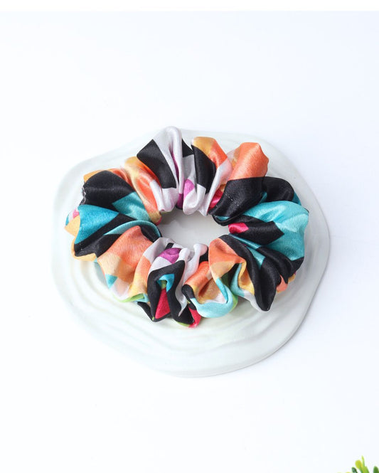 Premium Printed Satin Scrunchies | Large