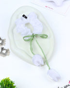 White |Tulip Scrunchies