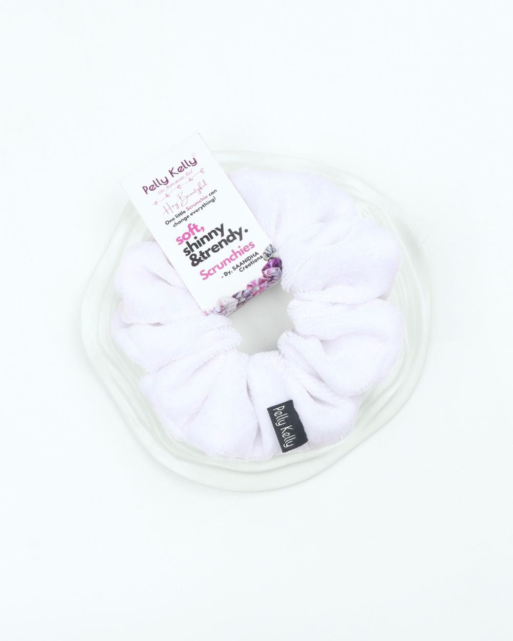 White |Velvet Scrunchies