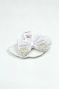 Ghost White | Premium Satin | Princess Pearl Bow