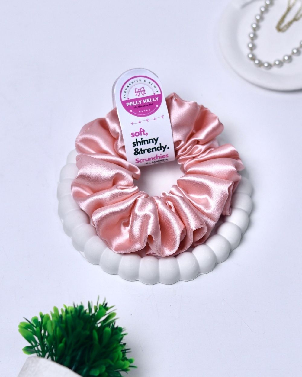 Rose Gold | Silk Satin Scrunchies | L