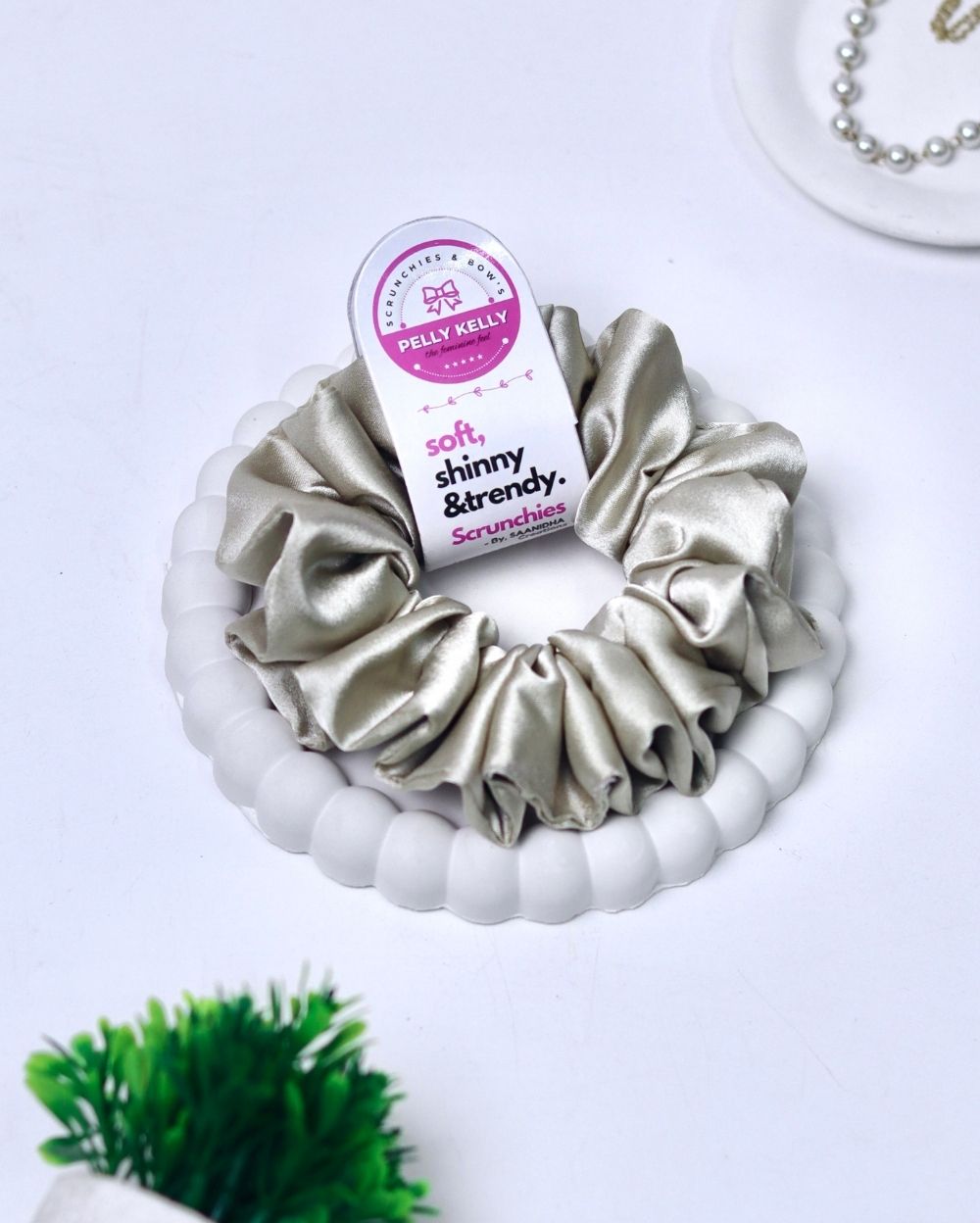 Satin Linen | Silk Satin Scrunchies | L