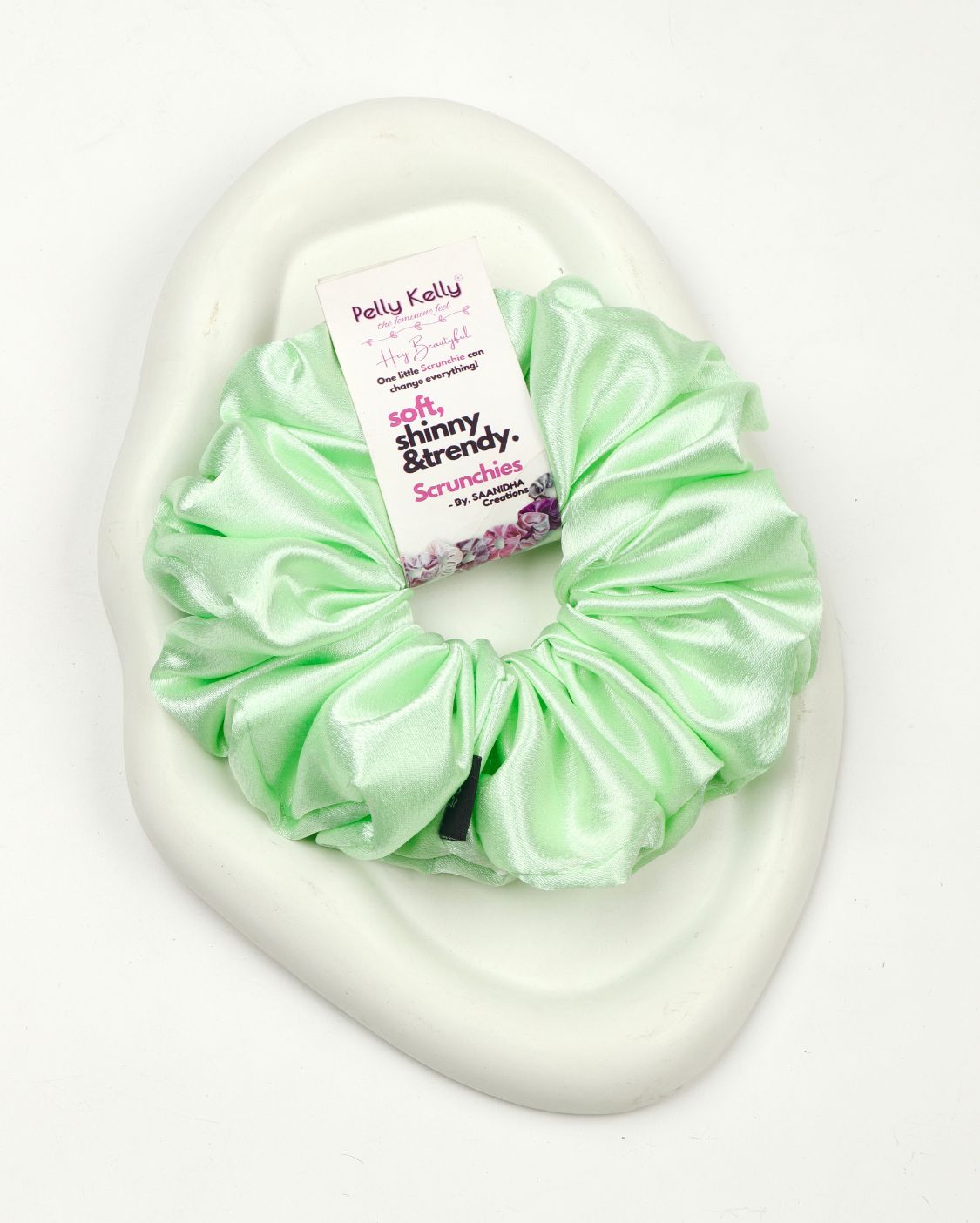 Snow Green | Premium Silk Satin Scrunchies | XL