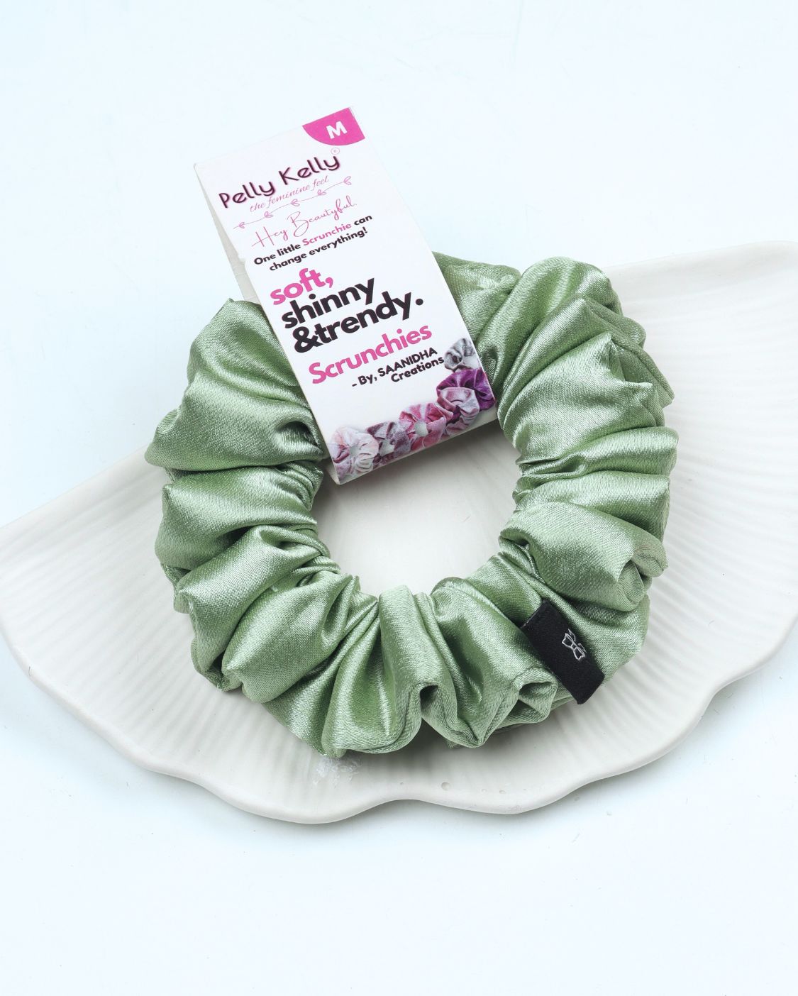 Tealish Green | Premium Silk Satin Scrunchies | M