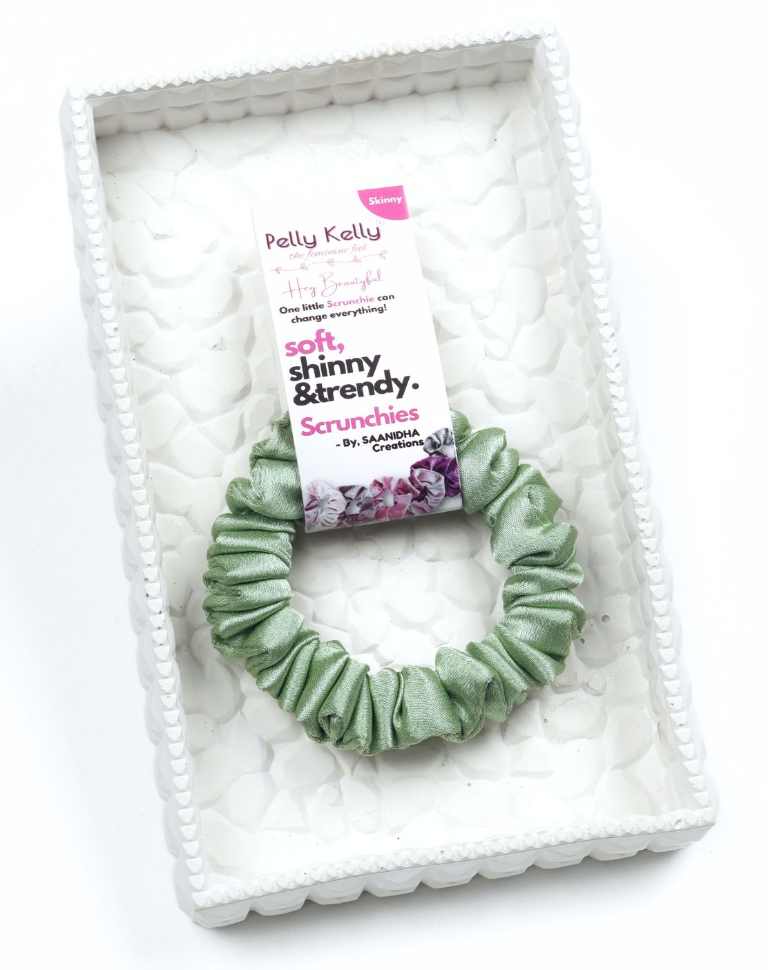 Tealish Green | Premium Silk Satin Scrunchies | S