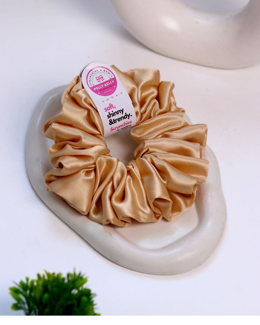 Peach Yellow | Silk Satin Scrunchies | XL