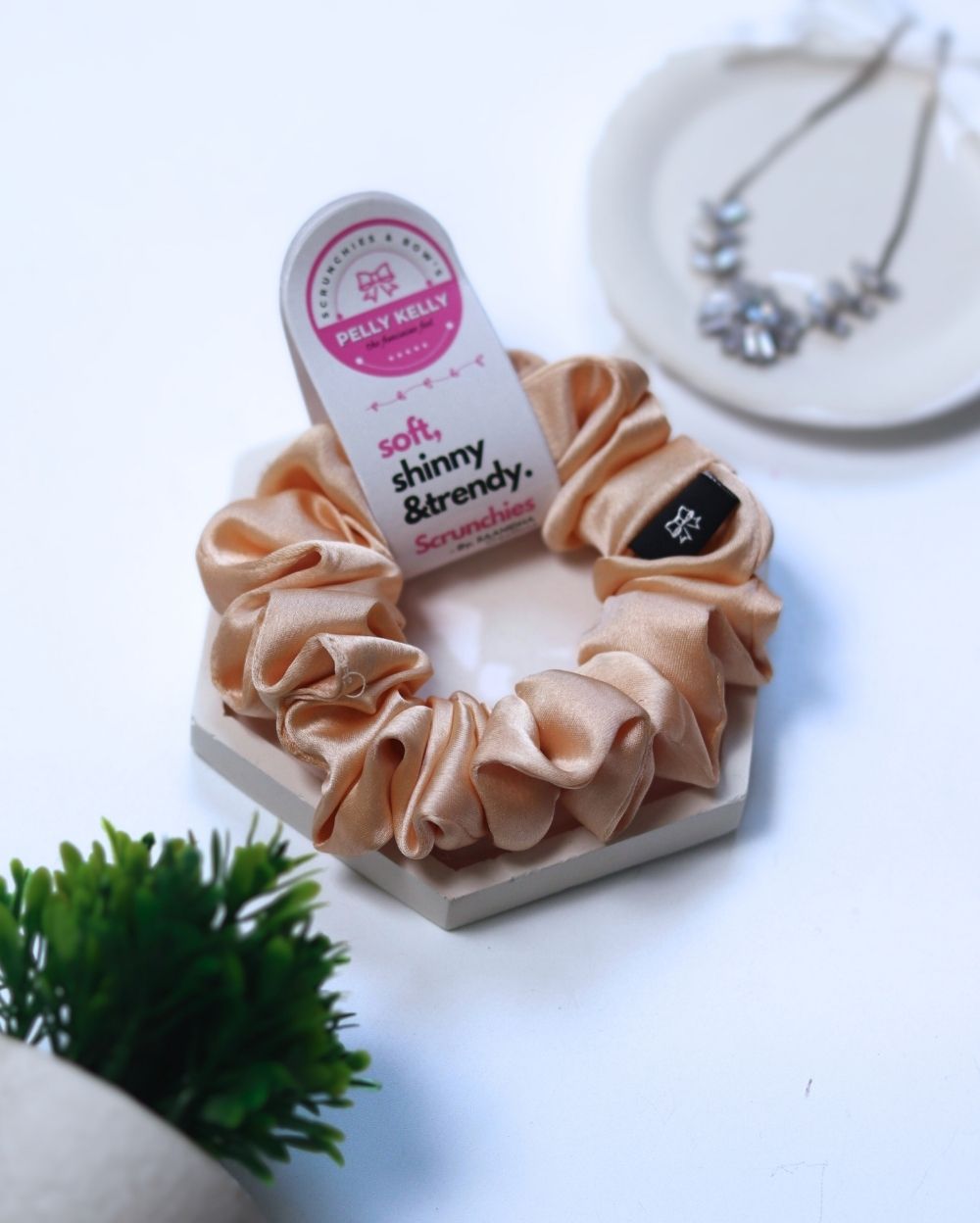 Peach Yellow | Silk Satin Scrunchies |M