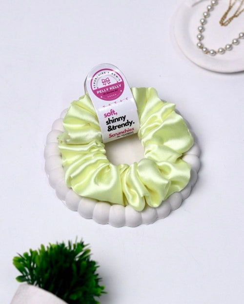 Citrine White | Silk Satin Scrunchies | L