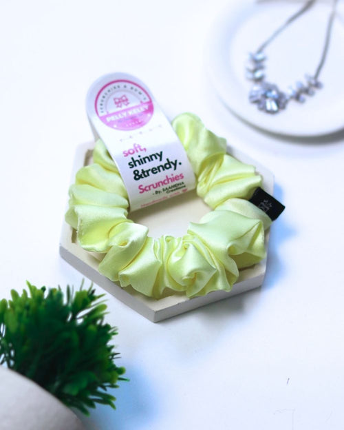 Citrine White | Silk Satin Scrunchies | M