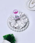Milky White | Silk Satin Scrunchies | L